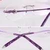 NOYOTA Metal Nose Pad Holders, Replacement Nose Bridge, 1 Pair Purple Metal Eyeglass Temples for Rimless One-Hole Frames view 3