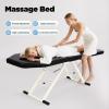 FUROMG Foldable Massage Table, Portable Spa Beauty Bed, Adjustable PVC Massage Table, Black view 2