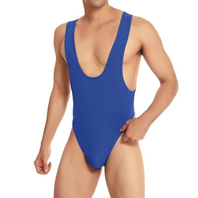 Men's Blue String Bodysuit, Size L