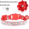 Purple Rhinestone Cat Collar with Bell, Soft Velvet, Adjustable, Breakaway, Size S view 4