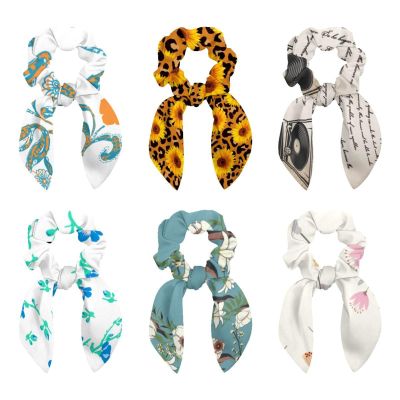 Women's and Girls' Bow Hair Scrunchies, 6-Piece Set