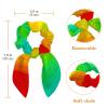 Velvet Hair Ties with Unicorn, Rainbow, Bunny-Ear and Bow Designs, 6-Piece Set view 3