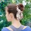 6-Piece Flower Scrunchies with Bows for Thick Hair view 2