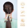 6-Piece Flower Scrunchies with Bows for Thick Hair view 4