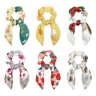 6 Pcs. Long Elastic Hair Ties with Bows for Children, Women, and Girls