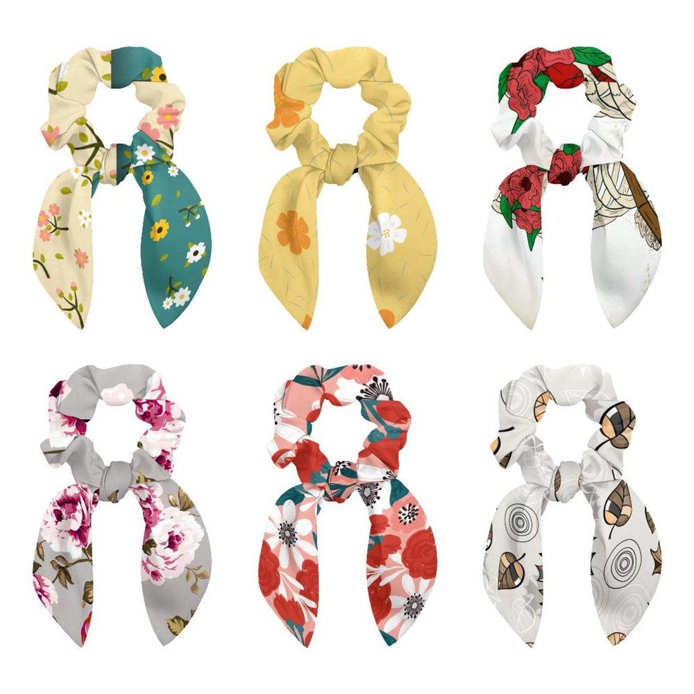 6 Pcs. Long Elastic Hair Ties with Bows for Children, Women, and Girls