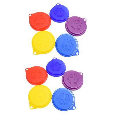DAZLOR 4-Piece Reusable Pet Food Can Covers, Random Colors
