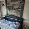 Personalized Wooden Name Sign for a Baby's Nursery view 2