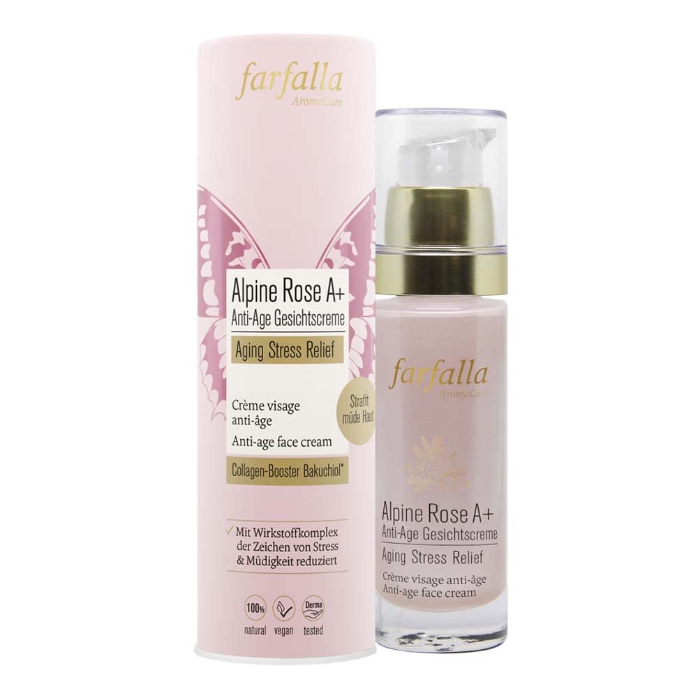 farfalla Alpine Rose A+ Anti-Aging Face Cream | Aging Stress Relief | 30 ml