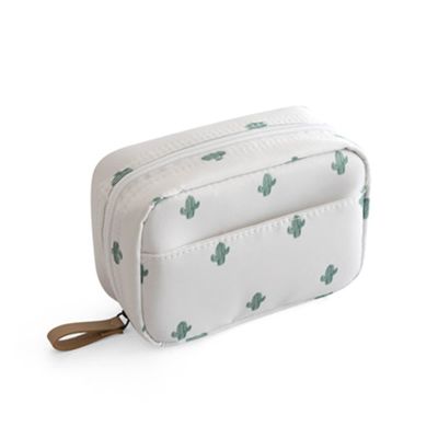 PURRL Women's Mini Makeup Bag, Toiletry Organizer, Waterproof Flamingo Cosmetic Case, Travel Lipstick Storage, Beauty Makeup Box (Color: Large Cactus)