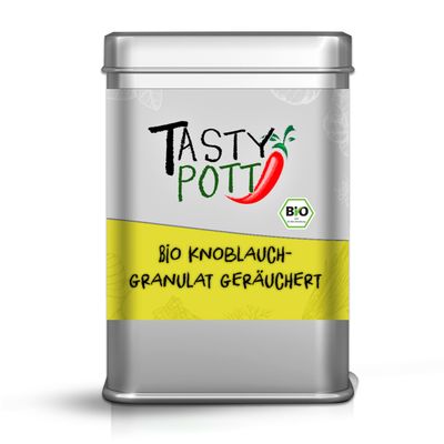 Tasty Pott Organic Smoked Garlic Granules with Beechwood Smoke, 100 g