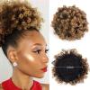 HIHELO Synthetic Hair Bun for Women, Afro-Curly Shaggy Ponytail Extension with Drawstring, Shaggy Bun for Black Women (Color: 07) view 3