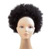 HIHELO 10-Inch Short Synthetic Curly Hair Bun with Drawstring Ponytail Extensions, Afro Shaggy Bun for Black Women, Color #1B view 1