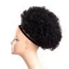 HIHELO 10-Inch Short Synthetic Curly Hair Bun with Drawstring Ponytail Extensions, Afro Shaggy Bun for Black Women, Color #1B view 2