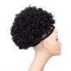 HIHELO 10-Inch Short Synthetic Curly Hair Bun with Drawstring Ponytail Extensions, Afro Shaggy Bun for Black Women, Color #1B view 3