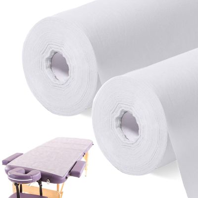 Disposable Massage Table Paper Rolls, 2 Rolls, 100 Sheets, White