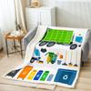 Homewish Children's Garbage Truck Blanket 100 x 130 cm, Green Truck Fleece Throw view 2