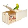 Vehomy Parrot Breeding Box, Wooden Bird Nest Box with Transparent Acrylic Window and Removable Cover view 1