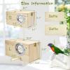 Vehomy Parrot Breeding Box, Wooden Bird Nest Box with Transparent Acrylic Window and Removable Cover view 2