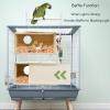 Vehomy Parrot Breeding Box, Wooden Bird Nest Box with Transparent Acrylic Window and Removable Cover view 4