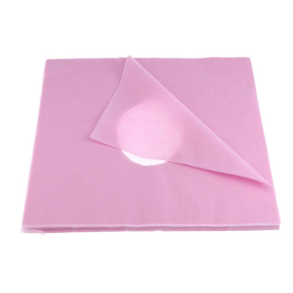 misppro 100 Disposable Massage Pillow Covers for Face Cradle and Massage Chair, Headrest, Pink