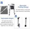 Two-Button Folding Walker with Wheels, Lightweight Height-Adjustable Aluminum, Black view 3