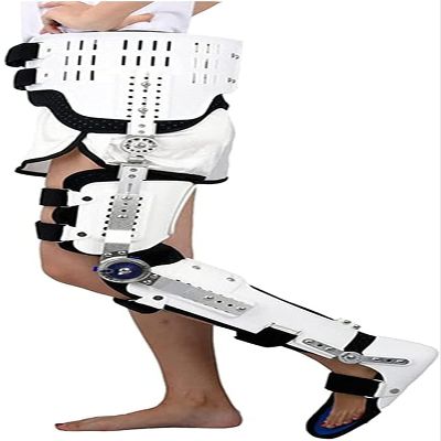 Samnuerly Knee-Ankle-Foot Orthosis, Hip-Knee-Ankle-Foot Brace for Femur Fracture Correction and Rehabilitation, Rigid Brace, 22.7.12 (Left)