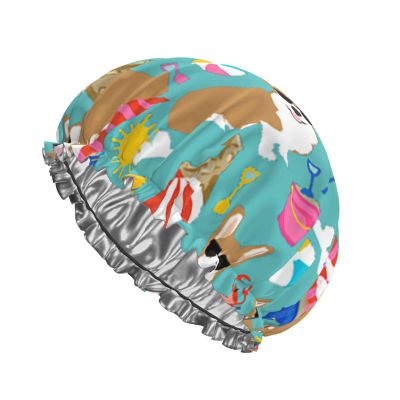 Funny Corgi with Glasses Beach Shower Cap