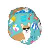 Funny Corgi with Glasses Beach Shower Cap view 2