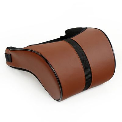 ROCILA Car Neck Pillow, Adjustable Cotton Headrest Neck Accessory for Tesla Model 3, Model X, Model S, Model Y, Brown+Black