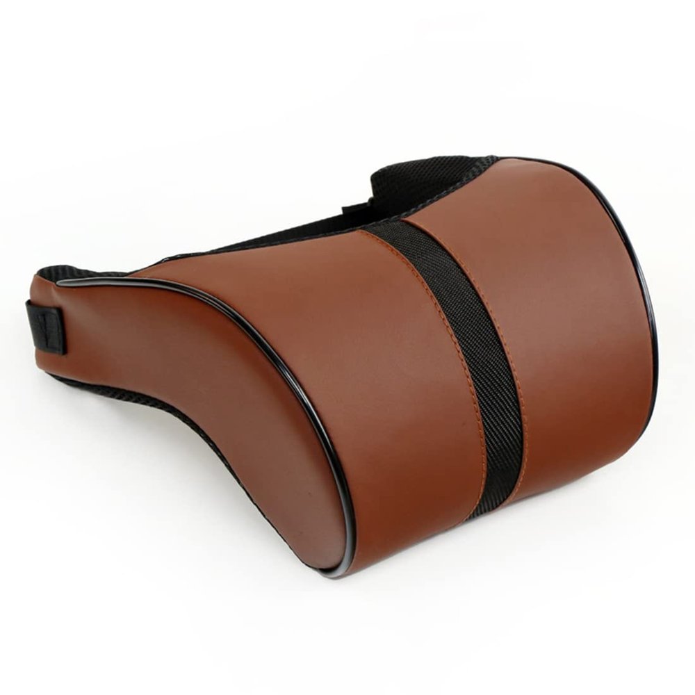 ROCILA Car Neck Pillow, Adjustable Cotton Headrest Neck Accessory for Tesla Model 3, Model X, Model S, Model Y, Brown+Black