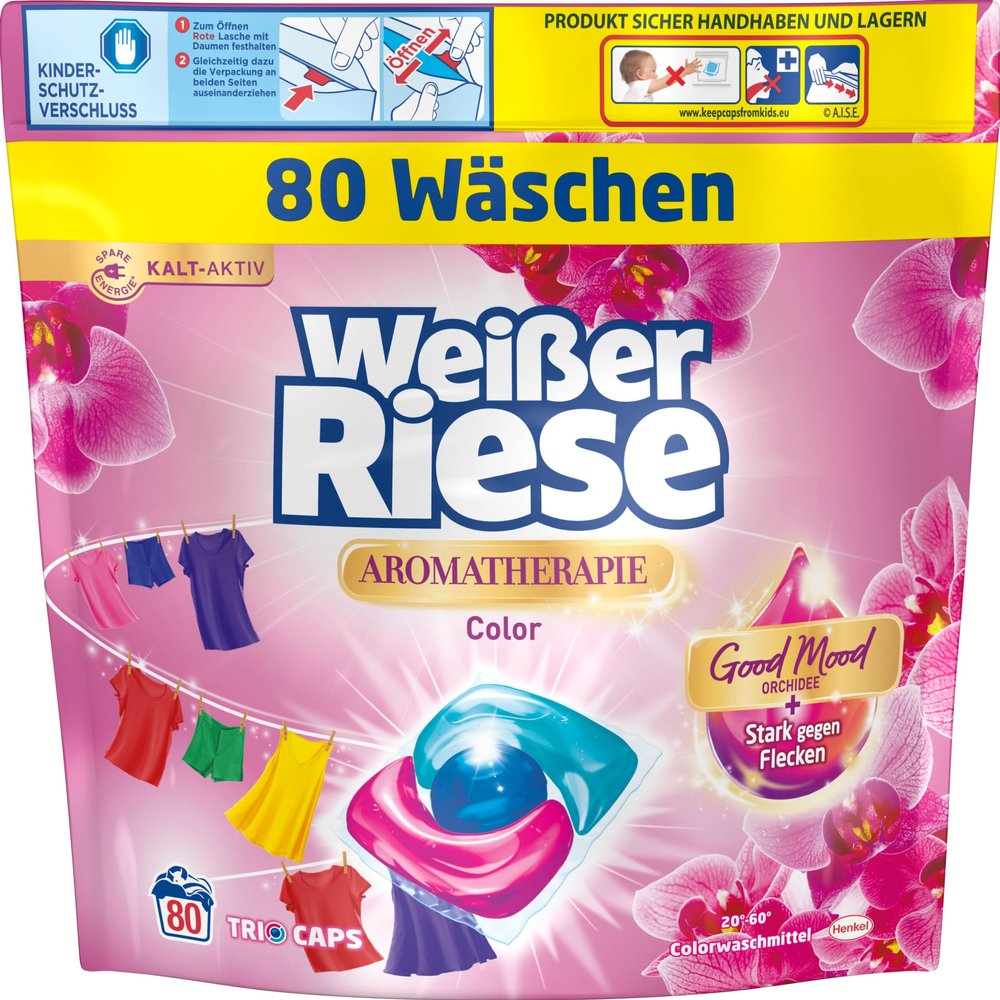 Weißer Riese Color Trio-Caps Aromatherapy Floral Sensation Orchid, 80 Washes