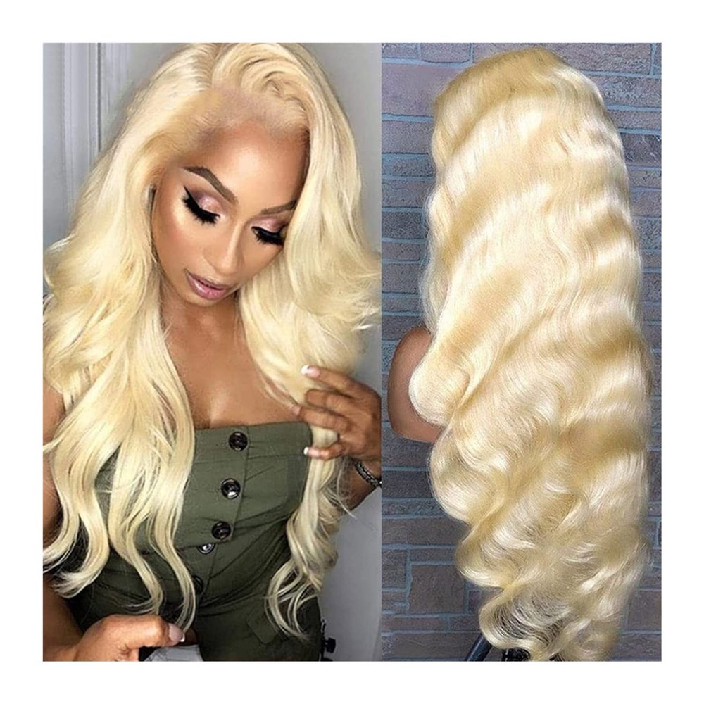 13x6 HD Transparent Lace Front Wig, 613 Blonde Brazilian Remy Human Hair, Body Wave, 14–30 in, Pre-Plucked