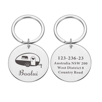 Personalized Dog ID Tags, Engraved Metal Tag for Small Dogs, Cats and Puppies, Silver, 20 x 20 mm