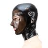 SALANSEX Full-Face Latex BDSM Hood with Removable Eye and Mouth Patches view 3
