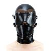 SALANSEX Full-Face Latex BDSM Hood with Removable Eye and Mouth Patches view 4