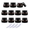 LusDoly 12-Pack 15 ml Brown Glass Cosmetic Jars with Lids and Liners view 1