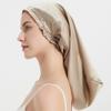 NALEINING 2-Pack 100% Mulberry Silk Sleep Caps, Long, Elastic, Breathable, Apricot (01) view 2