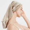 NALEINING 2-Pack 100% Mulberry Silk Sleep Caps, Long, Elastic, Breathable, Apricot (01) view 3