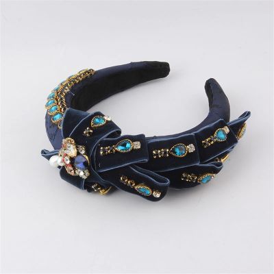 KASUK Handmade Baroque Crystal-Padded Headbands for Women, Rhinestone Hair Accessories (Color: E)