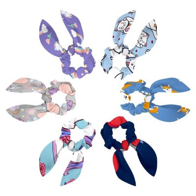 Satin Hair Ties with Lucky Cats, Fish, Bows and Bunny Ears