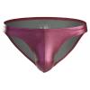 Men's Wetlook String Thong, Leather-Look Underwear, Red, Size S view 1