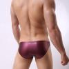 Men's Wetlook String Thong, Leather-Look Underwear, Red, Size S view 2