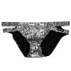 Wet-Look Men's Briefs Thong Underwear, Leather-Look Sexy Clubwear, Silver, L view 3