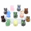 HXSCOO 30 mm Natural Stone and Crystal Cat Figurines, Hand-Carved Healing Animal Statue, Reiki Gemstone Craft, Home Decor view 3