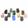 HXSCOO 30 mm Natural Stone and Crystal Cat Figurines, Hand-Carved Healing Animal Statue, Reiki Gemstone Craft, Home Decor view 4