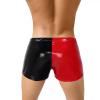 Men's Wetlook Boxer Shorts with Zipper, Sexy Glossy-Look Underwear, Red, L view 2