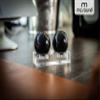Two Black 48 mm Roundys for Hand Relaxation, with Acrylic Stand and Gift Box view 2