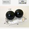 Two Black 48 mm Roundys for Hand Relaxation, with Acrylic Stand and Gift Box view 4