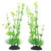 POPETPOP 2-Piece Artificial Water Plants for Aquariums, Green, Realistic Fish Tank Decor view 1